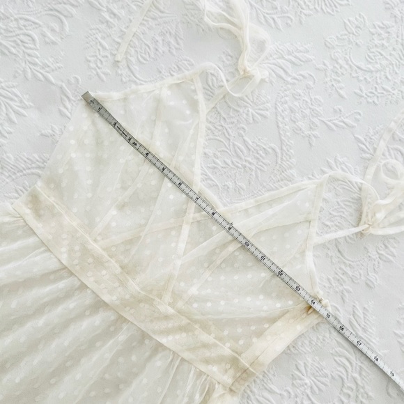 NWOT Lulus Cruise to Catalina Ivory Swiss Dot Sheer Maxi Swim Cover-Up Small - Picture 12 of 14